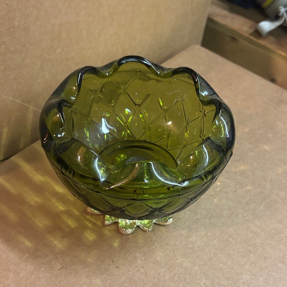 Elegant Green Glass Bowl